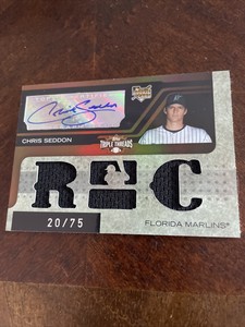 2008 Topps Triple Threads - Triple Relic Autograph Sepia #156 Chris Seddon...