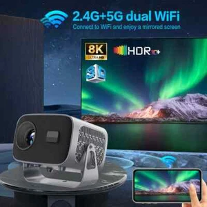 4K Mini Projector 20000 Lumen LED 1080P WiFi Bluetooth UHD Portable Home Theater - Picture 1 of 13