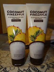 2 New Bath Body Works Coconut Pineapple Ultra Shea Cream 24 Hour Moisture