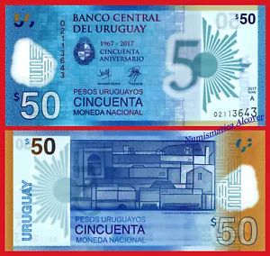 URUGUAY 50 Pesos uruguayos 2017 (2018) Commemorative polymer Pick 100 SC / UNC - Foto 1 di 1