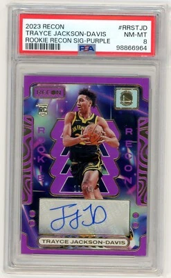 2023-24 Panini Recon Rookie Purple /49 Trayce Jackson-Davis Auto RC PSA 8 - Image 1 of 2