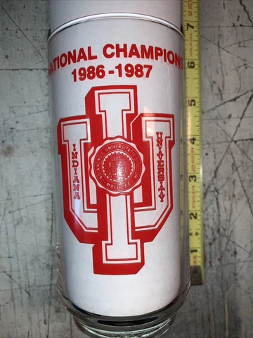 Indiana Hoosiers Basketball 86-87 Nat Champion Glass and VHS IU Hoosiers Hoops Cover