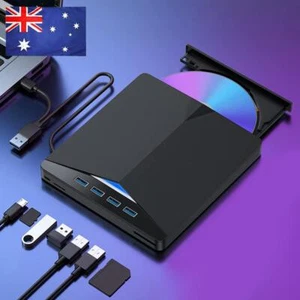 7-in-1 USB 3.0 TypeC External DVD RW CD Writer Plug-and-Play Slim for Laptop PC - Afbeelding 1 van 11