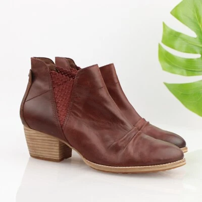 Cat Caterpillar Womens Jessa Boot Size 11 Burgundy Leather Chelsea Work Bootie - Image 1 of 4