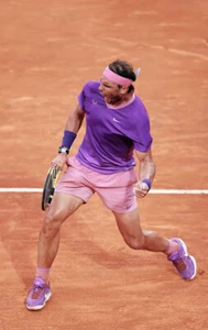 Nike Court Tennis Rafa Nadal Shirt Top Purple Italian Rome Open 2021 M BNWT - Picture 1 of 5