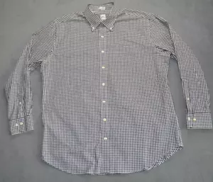 Peter Millar Nanoluxe Shirt Mens XL Black White Button Up Check Easy Care Pocket - Imagen 1 de 10