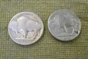 #D322. TWO(2) USA BUFFALO NICKELS FOR JEWELLERY / CRAFT - Picture 1 of 2