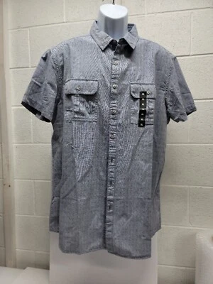 Marc Anthony Mens Blue Luxury Soft Slim Fit Short Sleeve Button-Down Shirt XL - Image 1 of 4