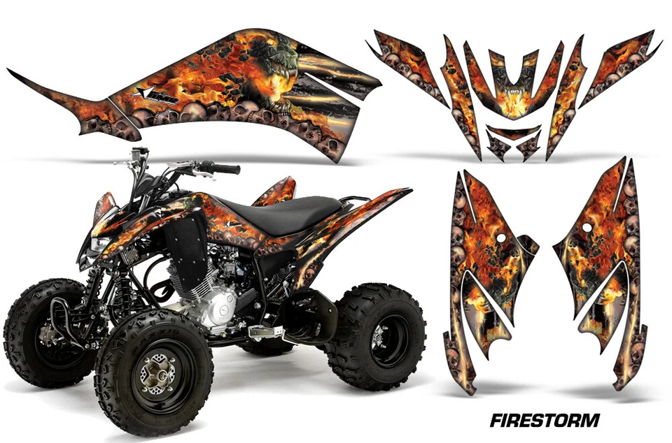 Kit de gráficos pegatina calcomanía envoltura para Yamaha Raptor 125 2011-2014 FIRESTORM Foto 1 de 1