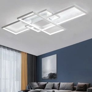Modern LED Acrylic Ceiling Light Flush Mount Chandelier Lamp Living Room Remote - Picture 1 of 12