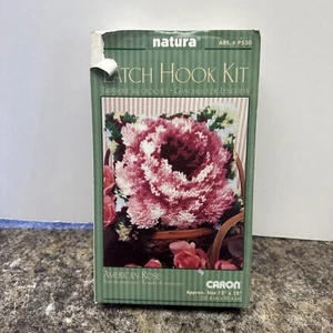 Natura Latch Hook Kit "American Rose" Art P530 - 12"x12"New Vintage Caron USA - Picture 1 of 6