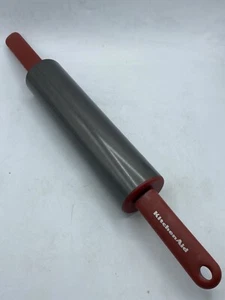 KitchenAid Carbon Steel Nonstick Heavy Rolling Pin Offset Handles Red & Gray - Picture 1 of 3