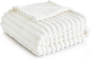 Bedsure weiße Wohndecke für Couch - sanfte weiche Kuscheldecke für Damen, süß - Bild 1 von 9