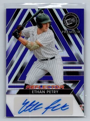 ETHAN PERRY 2024 LEAF PRESS PASS PREMIUM PURPLE REFLECTOR CARD #BA-EP1 /15 - Image 1 of 2