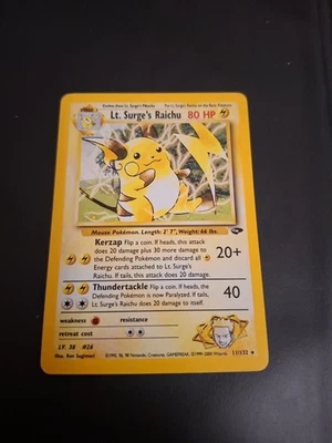 Pokemon - Lt. Surge´s Raichu - 11/132 - Gym Heroes - Vintage - Holo - englisch - Bild 1 von 4