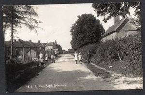 Postcard Syderstone nr Fakenham Norfolk village children Rudham Road 1929 RP - Picture 1 of 2