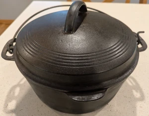 Antique Wagner Ware Sidney -O- Round Pot w/ Lid and Trivet Great Shape #1267 E - Picture 1 of 5