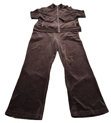 Conjunto de chaqueta y pantalón de terciopelo XL marrón talla X-grande Lauren Ralph Lauren para mujer Foto 1 de 4