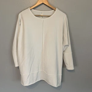Spanx Shirt Womens Large Dolman Sleeve Top Tunic Side Slits Relaxed Fit Comfy - Picture 1 of 12