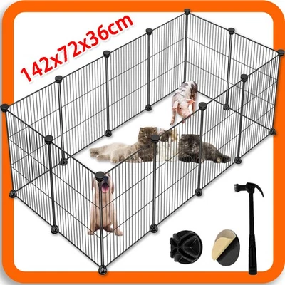 Freigehege Kaninchen XXL Gehege Freilauf Laufgitter Laufstall m. Tür 142*72*36cm - Bild 1 von 4