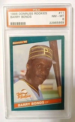 Donruss Rookies #11 1986 Barry Bonds PSA 8 casi nuevo-como nuevo Foto 1 de 2