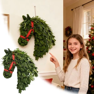 Pferdekopfkranz rustikal Bauernhaus Reiter Türdeko Pferdekopfkranz  - Bild 1 von 7