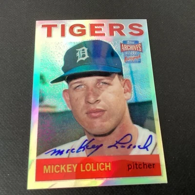 2001 Mickey Lolich Topps Archives Reserve REPRINT Auto Refractor ARA27 Tigers - Image 1 of 2