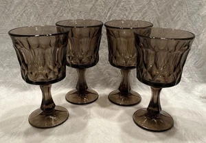4 Vintage Noritake Perspective Smoke Brown Wine/Water Goblets 6.5” MCM Japan (A) - Picture 1 of 4