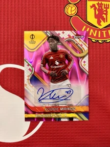 Topps Finest UCC 2024-25 Kobbie Mainoo Auto /75 Pink Wave Manchester United - Picture 1 of 1