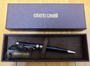 robertocavalli by FRANCK MULLER Novelty Black/Silver Twisted Ballpoint Pen w/Box - Picture 1 of 6