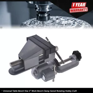Universal Table Bench Vise 3" Work Bench Clamp Swivel Rotating Hobby Craft - Picture 1 of 7