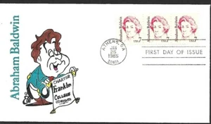 USA 1985 HAND PAINTED RICHARD ELLIS ANIMATED FDC + CACHET ABRAHAM BALDWIN - Picture 1 of 1