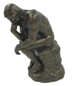 NUOVO IL PENSATORE di Rodin STATUA BRONZO SCURO ARTE EUROPEA SCULTURA FIGURA - Foto 1 di 4