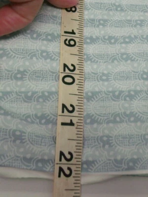 Green or Blue Depending on Light Stripes Art Deco Design Cotton Fabric 35" x 44" - Image 1 of 3