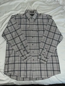 Knights Sportswear Shirt Men's Size Medium Brown Plaid Button Down Long Sleeve - Picture 1 of 6