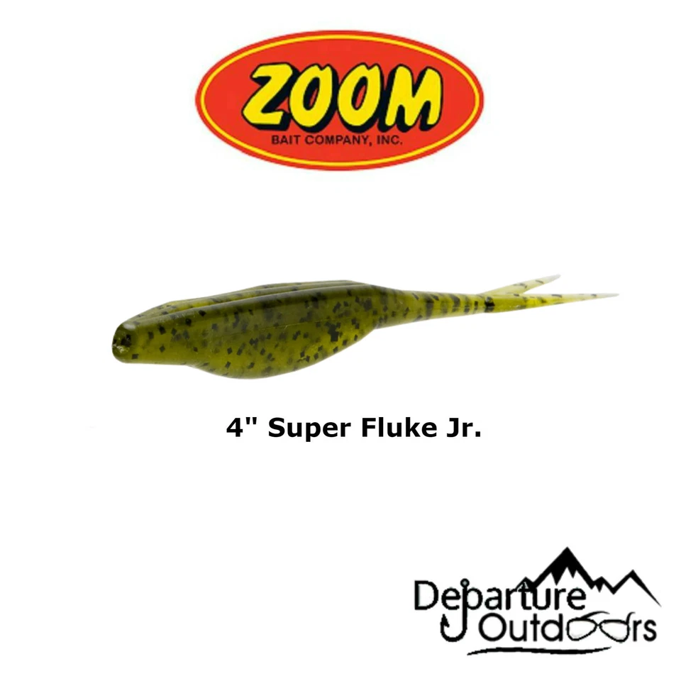 Zoom Super Fluke Jr, 4 Inch 10 Pack Zoom Soft Body Swim Bait Plastic Lure - Image 1 of 1