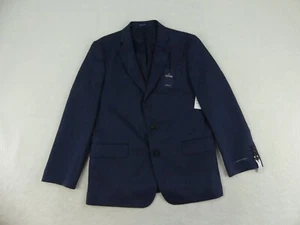 Stafford Sport Coat Mens 42 Short Classic Fit Navy Blue Herringbone Wool Blend - Picture 1 of 22