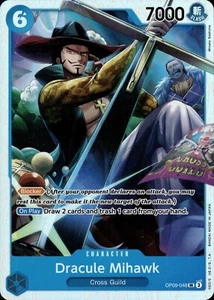 One Piece Emperors in the New World Dracule Mihawk Super Rare OP09-046 NM EN - Picture 1 of 2