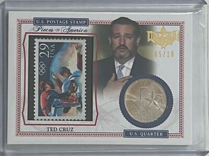 TED CRUZ U.S. SENATOR #/d 5/10 2020 DECISION PIECES OF AMERICA STAMP/COIN RELIC