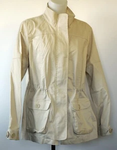 Chaqueta Coldwater Creek Beige Tostado Elástico Sarga Utilitaria Anorak Primavera/Verano 10 - Imagen 1 de 4