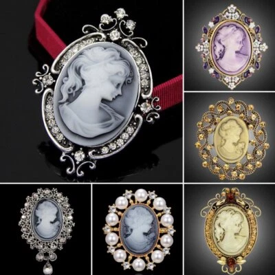 Retro Cameo Crystal Brooch Pin Flower Women Lady Wedding DIY Bouquet Jewelry Hot - image 1 of 4