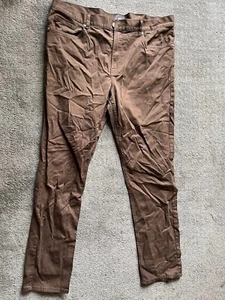 H & M Jeans Men 36x32 Slim Fit Straight Brown Dark Wash Denim Pants - Picture 1 of 5