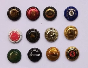 12 tappi capsule spumante vino frizzante champagne bevande birra vintage lotto F - Picture 1 of 1