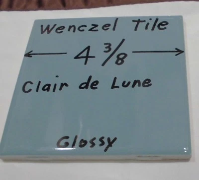1 peça. *Azul-Cinza* Telha cerâmica brilhante por Wenczel 4-5/16" *Clair-De-Lune* NOS - Imagem 1 de 4
