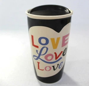 Starbucks Valentinstag LOVE doppelwandiger Keramikbecher schwarz 12 oz - Bild 1 von 4