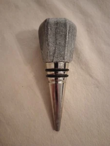 Grey Marble Granite Stone Wine Bottle Stopper - Picture 1 of 3