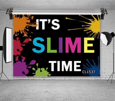 7x5FT Slime Time Photography Colorful Graffiti Backdrop Photo Background Vinyl - Image 1 of 4