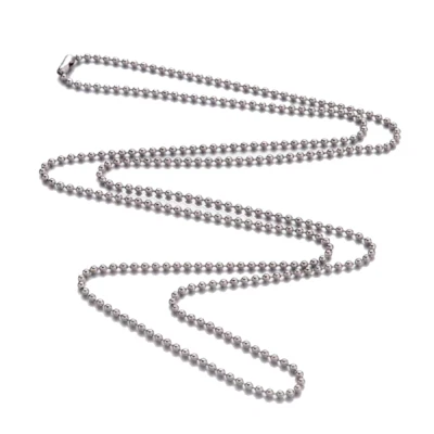 Collana catenina in acciaio inox catena palline militare lunga 50 cm da uomo di - Immagine 1 di 4