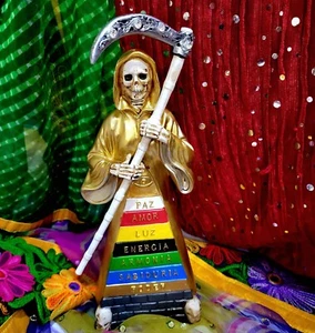 Santa Muerte 12" Statue Pyramid Style 7 Potencias Resin Holy Death 7 colors - Picture 1 of 15