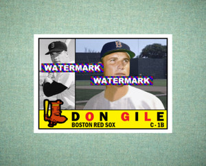 Don Gile Boston Red Sox 1960 Style Custom Baseball Art Card